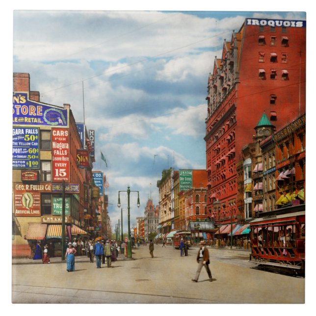 City - Buffalo NY - Signs of the Times 1900 Ceramic Tile (Front)