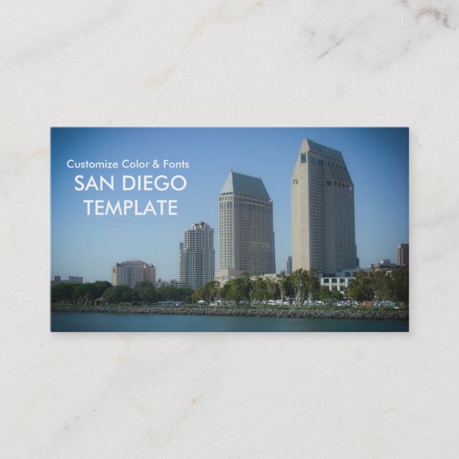 City Buildings and Harbor - San Diego Business Card (Front)