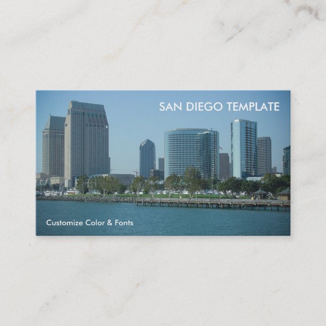 City Buildings and Harbor - San Diego Business Card (Front)