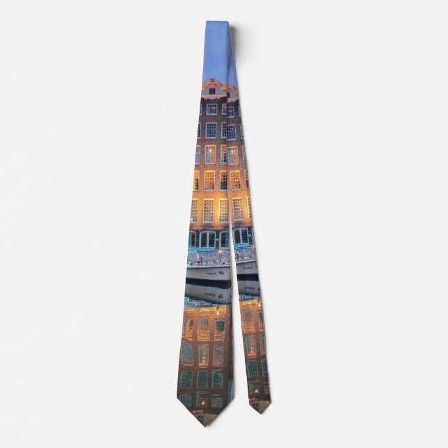City Buildings on River  Neck Tie (Front)