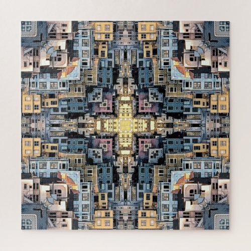 City Buildings Pattern Jigsaw Puzzle