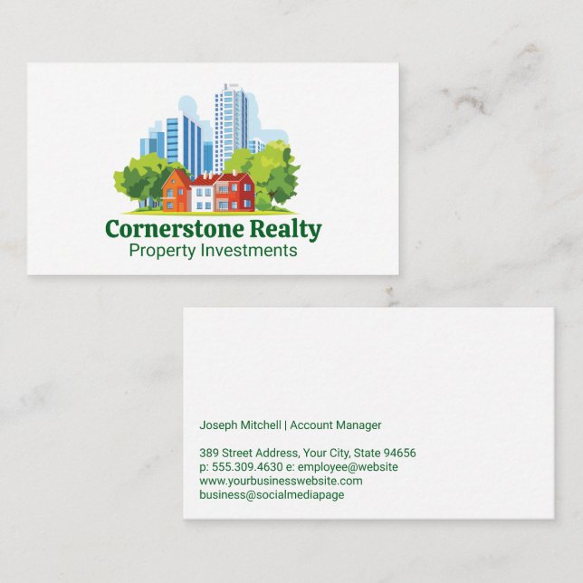 City Buildings | Residential Neighborhood Business Card (Front/Back)