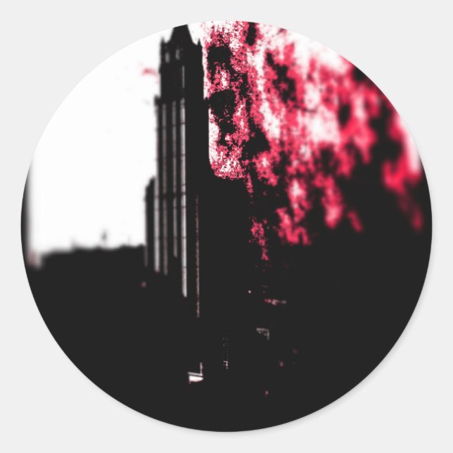 City Burning Classic Round Sticker (Front)