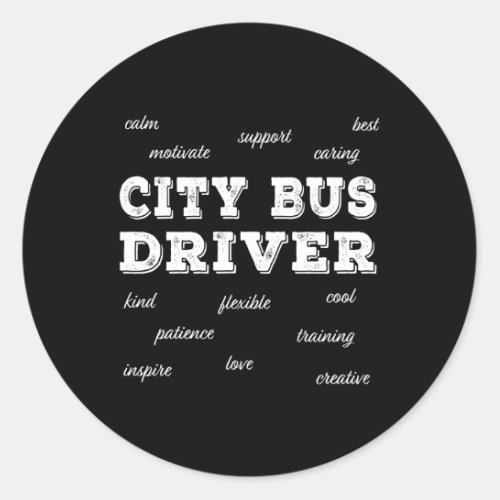 City Bus Driver Classic Round Sticker