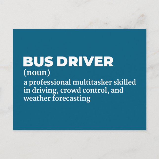 City Bus Driver Funny Quote Postcard (Front)