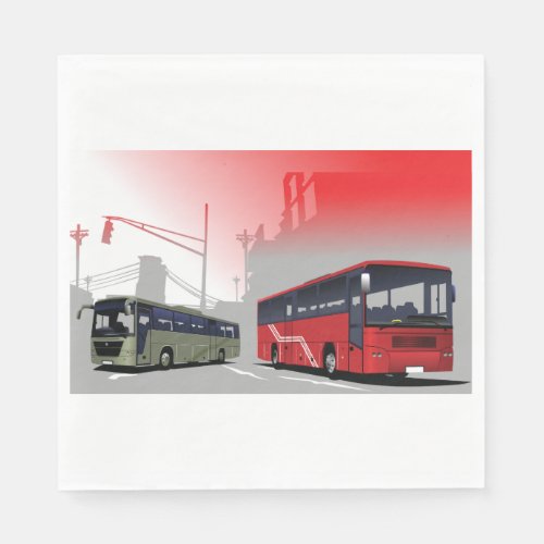 City Buses Paper Napkins