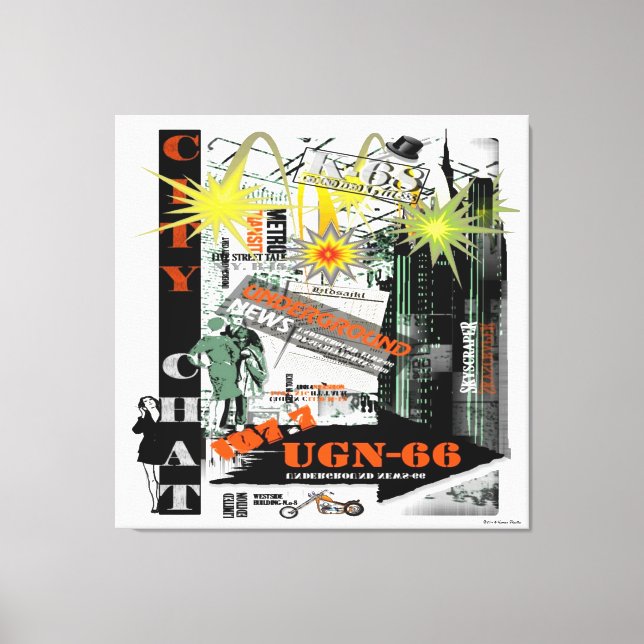 City Chat Wrapped Canvas Print (Front)