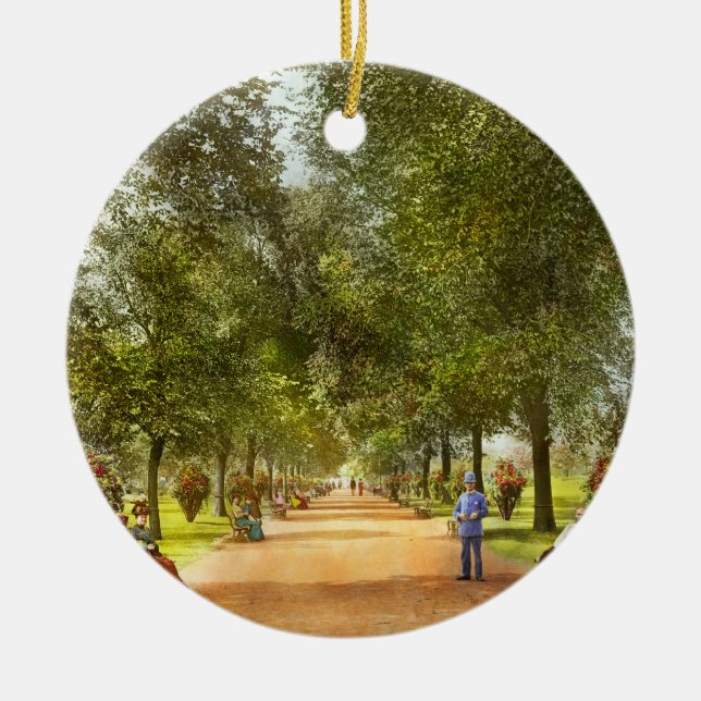 City - Chicago IL - A Walk in Lincoln Park 1900 Ceramic Ornament (Front)