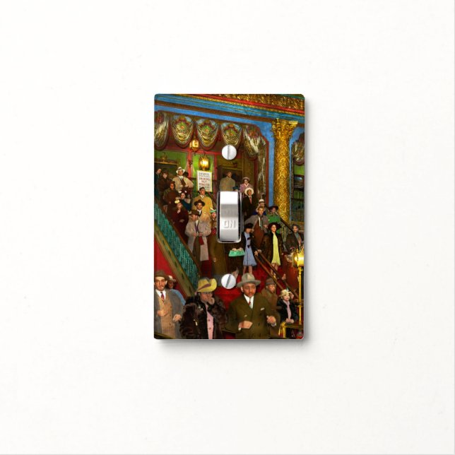 City - Chicago IL - Gilt and Pleasure 1941 Light Switch Cover (In Situ)