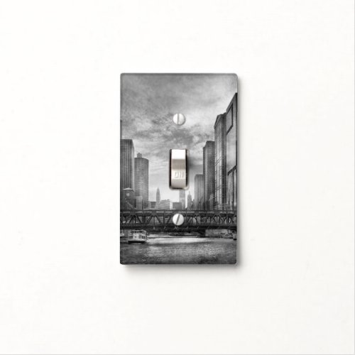 City _ Chicago IL _ Looking toward the future BW Light Switch Cover