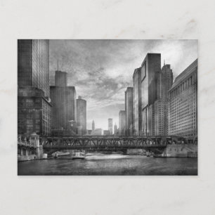 City - Chicago, IL - Looking toward the future BW Postcard