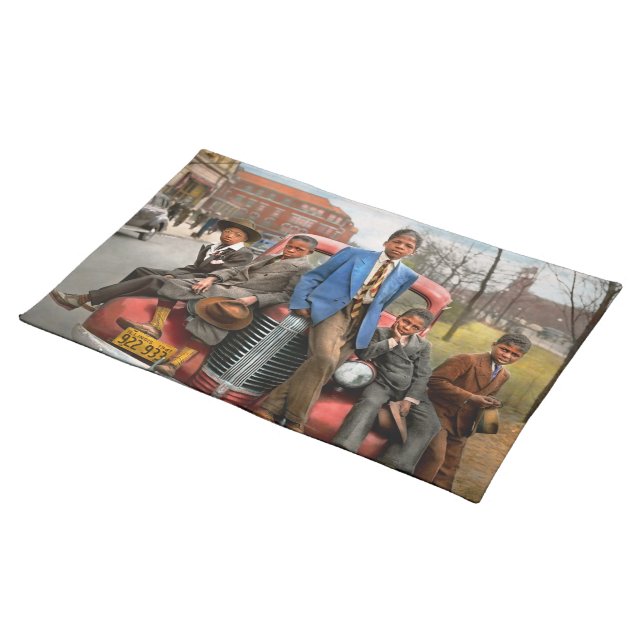 City - Chicago, IL - Me and the boys 1941 Cloth Placemat (On Table)
