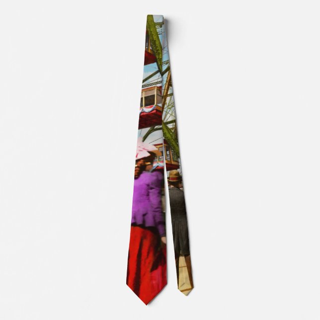 City - Chicago,IL - The first Ferris Wheel 1893 Neck Tie (Front)