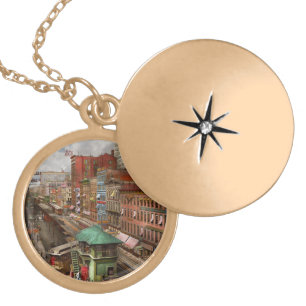City - Chicago - Piano Row 1907 Locket Necklace