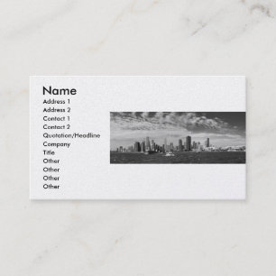 City - Chicago Skyline & The Navy Pier BW Business Card