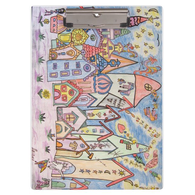 city children's drawing clipboard (Front)