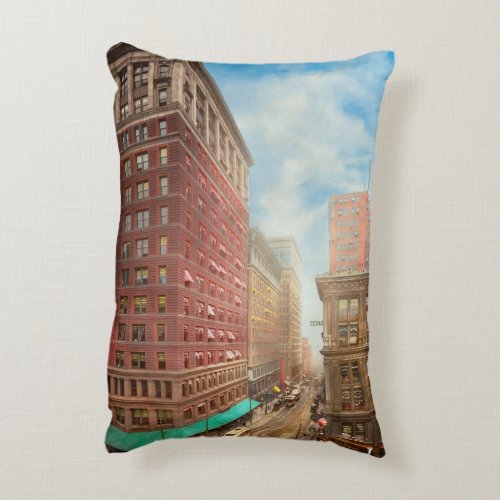 City _ Cincinnati OH _ East Fifth and Walnut 1910 Accent Pillow