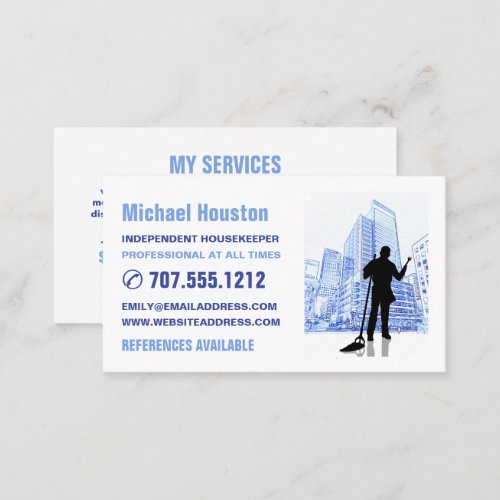 City Cleaner Silhouette Cleaning Service Business Card