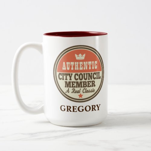 City Council Member personalized Two_Tone Coffee Mug