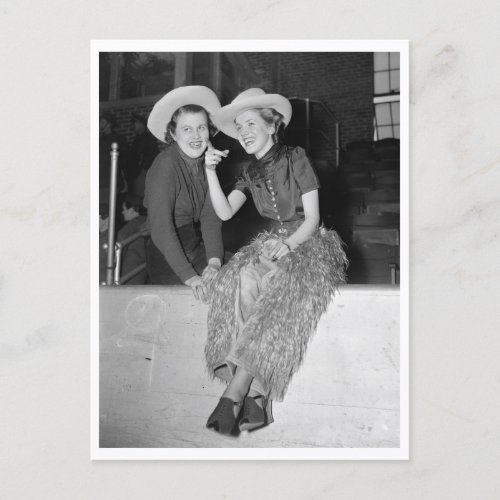 City Cowgirls vintage 1937 photo Postcard