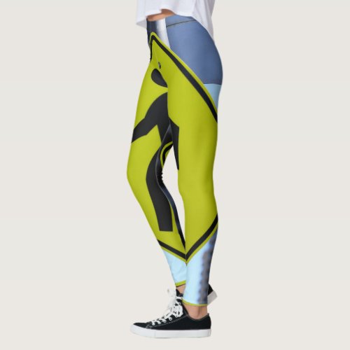 City crossing sign photo leggings Unique Styles