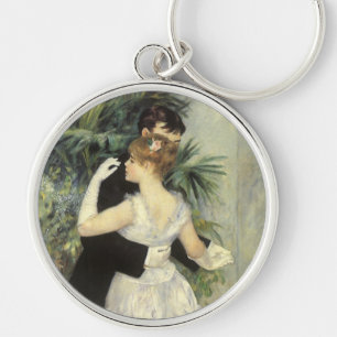 City Dance by Pierre Renoir, Vintage Fine Art Keychain