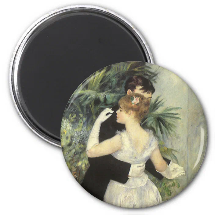 FRENCH IMPRESSIONIST PAINTING DANCE IN THE CITY COUPLE RENOIR FRIDGE MAGNET 