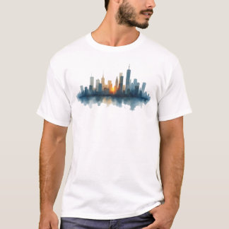 City drawing watercolor art T-Shirt