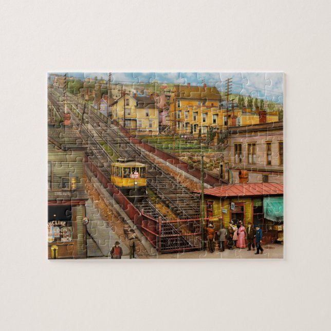 City - Duluth, MN - Seventh Ave West Incline 1908 Jigsaw Puzzle (Horizontal)