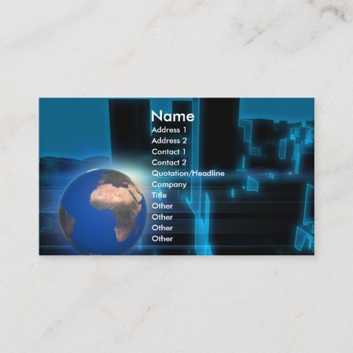 Customizable city_earth2 business card