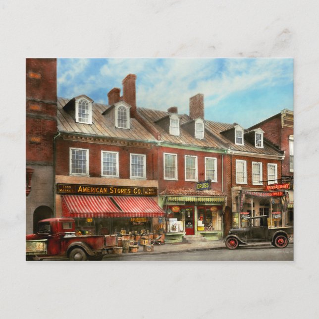 City - Easton MD - A slice of American life 1936 Postcard (Front)