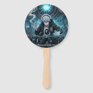 City Echo Cyberpunk Anime Boy Party & Craft Suppli Hand Fan