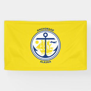 City Flag of Anchorage (Alaska) Banner