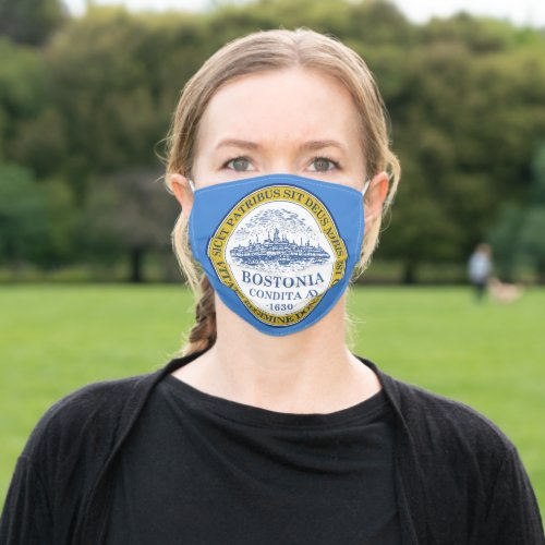 City Flag of Boston Massachusetts Adult Cloth Face Mask