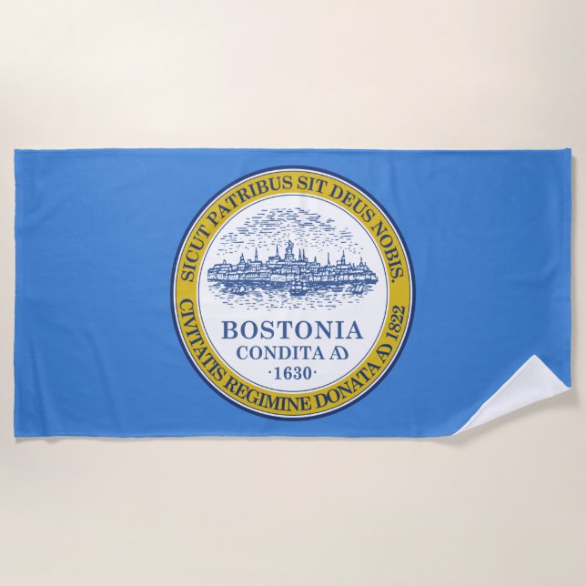 City Flag of Boston (Massachusetts) Beach Towel (Front)