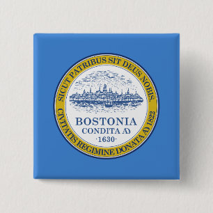 City Flag of Boston (Massachusetts) Button