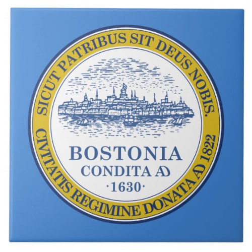 City Flag of Boston Massachusetts Ceramic Tile