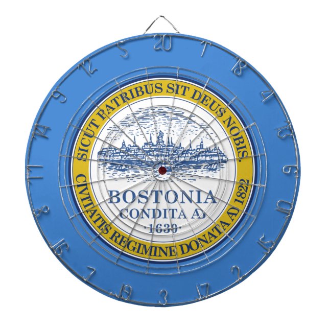 City Flag of Boston (Massachusetts) Dart Board (Front)