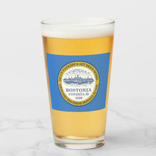 City Flag of Boston (Massachusetts) Glass