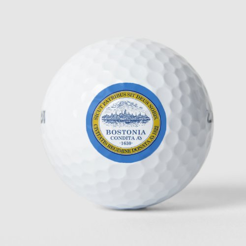 City Flag of Boston Massachusetts Golf Balls