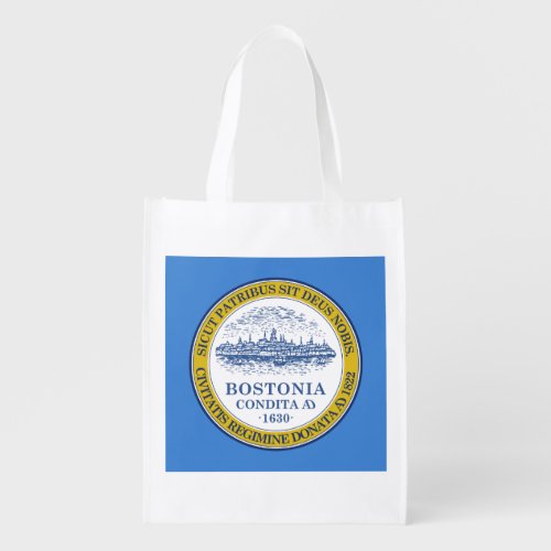 City Flag of Boston Massachusetts Grocery Bag