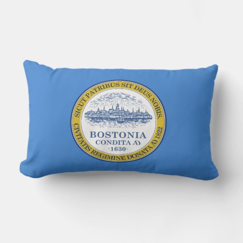City Flag of Boston Massachusetts Lumbar Pillow