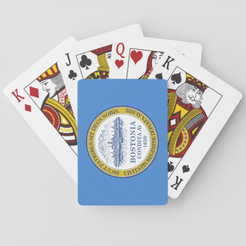 City Flag of Boston Massachusetts Poker Cards