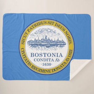 City Flag of Boston (Massachusetts) Sherpa Blanket