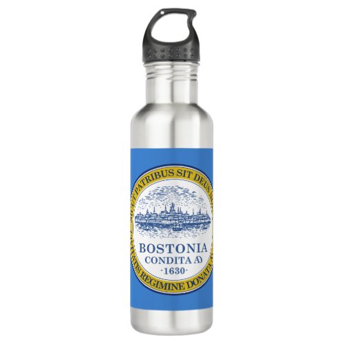 City Flag of Boston Massachusetts Stainless Steel Water Bottle