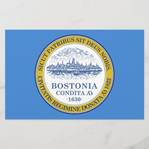 City Flag of Boston Massachusetts Stationery