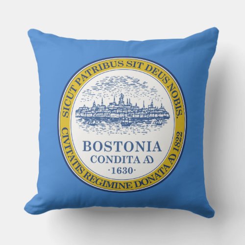City Flag of Boston Massachusetts Throw Pillow
