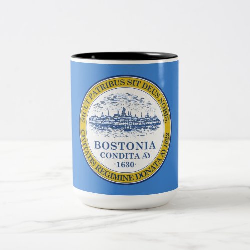 City Flag of Boston Massachusetts Two_Tone Coffee Mug