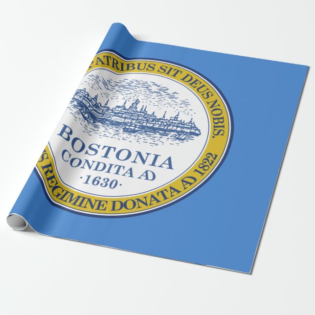 City Flag of Boston (Massachusetts) Wrapping Paper (Unrolled)