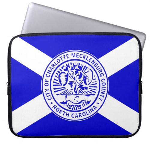 City Flag of Charlotte North Carolina Laptop Sleeve